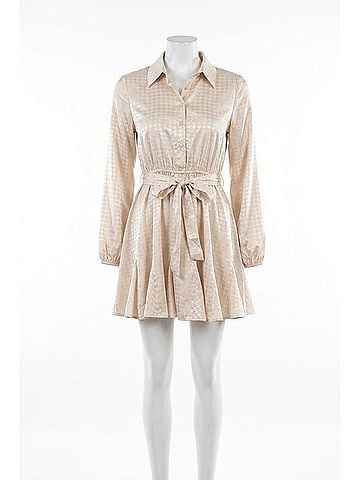 Blu Pepper Toast Houndstooth Dress in Champagne (view 1)
