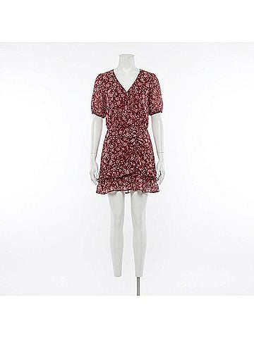 B. Darlin Floral Mini Dress in Burgundy (view 1)