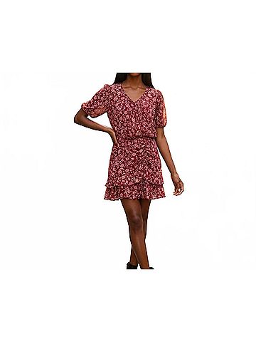 B. Darlin Floral Mini Dress in Burgundy (view 2)