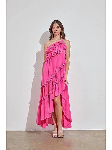 Do & Be Dolled Up Ruffle Maxi Dress in Pink (view 2)