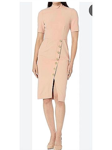 Black Halo Women's Midi Dress in Desert Sand (view 2)