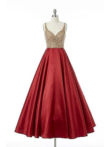 Panoply Women's Prom Dress in Gold Garnet (view 1)