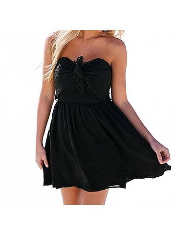 Judith March The Chloe Strapless Mini Dress in Black (view 2)