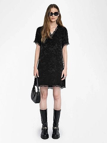 Zadig & Voltaire Rerzo Jac Horses Dress in Black (view 2)