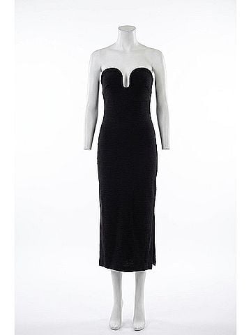 Moon River Strapless Sculped Midi Dress in Black (view 1)