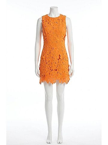 Endless Rose Floral Embroidered Mini Dress in Orange (view 1)