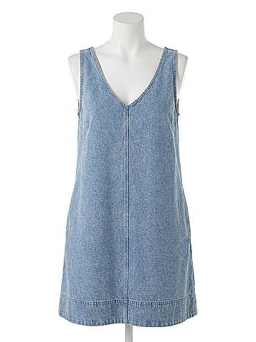 Blu Pepper Dara Washed Denim Mini Dress in Light Blue (view 1)
