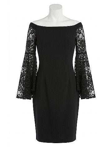 Alberto Makali Women's Lace Bell Sleeves Dress in Black (view 1)