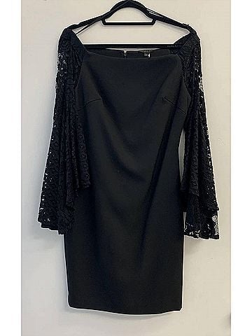Alberto Makali Women's Lace Bell Sleeves Dress in Black (view 2)