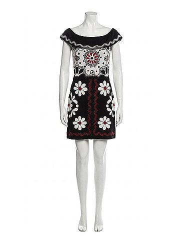 RED Valentino Jacquard-Knit Mini Dress in Multi (view 1)