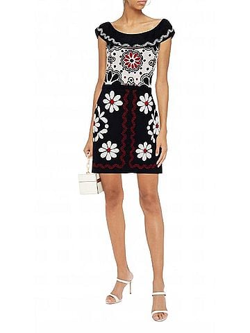 RED Valentino Jacquard-Knit Mini Dress in Multi (view 2)
