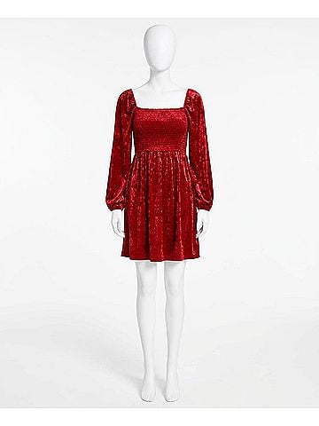 Bar III Women's Velvet Dress in Red (view 1)