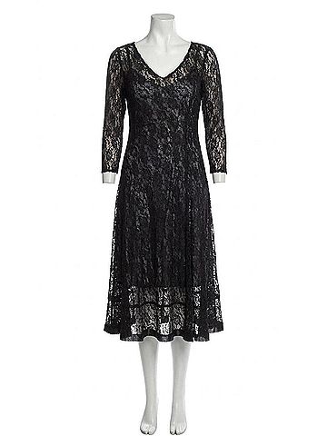 Komarov Lace Three-Quarter Sleeve Dress in True Steel (view 1)