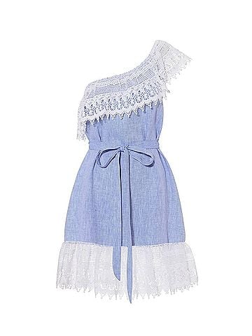 Miguelina Women's Patsy Dress in Blue Denim (view 2)