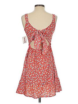 Monteau Coral Floral Tie-Back Mini Dress Casual Dress (view 2)
