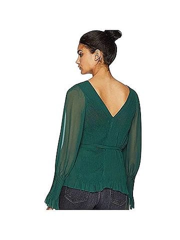 Joie Pleated Wrap Blouse Long Sleeve T-Shirt (view 2)