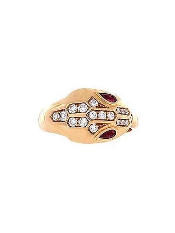 Bvlgari Serpenti Seduttori Ring 18K Rose Gold with Diamonds and Tourmaline Small (view 1)