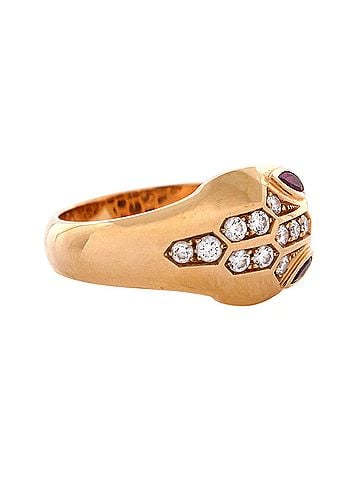 Bvlgari Serpenti Seduttori Ring 18K Rose Gold with Diamonds and Tourmaline Small (view 2)