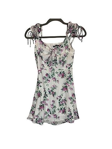 Abercrombie & Fitch Ruched Milkmaid Mini Dress Casual Dress (view 1)
