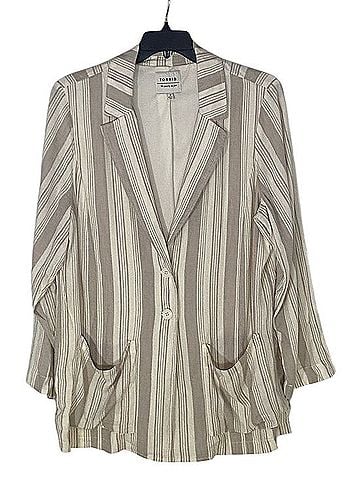 Torrid Neutral Stripe Blazer Blazer (view 1)