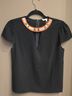 Maje Black Orange Ivory Short Sleeve Top Size S - photo 5