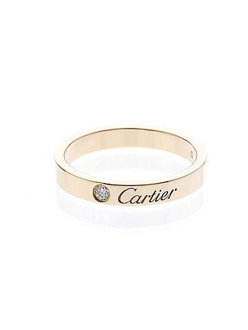 Cartier Cartier Cartier C De Cartier Wedding Ring With 1 Diamond Pink Gold (18K) Fashion Diamond Band Ring Pink Gold (view 1)