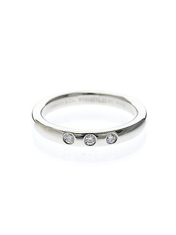 Tiffany & Co. Tiffany Stacking Band Ring 3P Diamond Platinum Fashion Diamond Band Ring Silver (view 1)