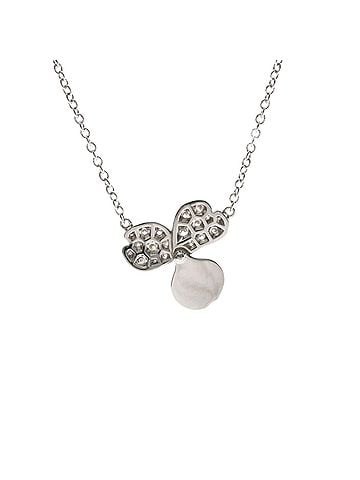 Tiffany & Co. Tiffany Paper Flower Mini Diamond Necklace Platinum Diamond Women,Men Fashion Necklace (Silver) (view 2)