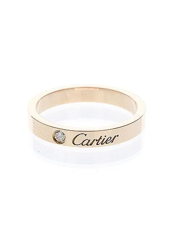 Cartier Cartier Cartier C De Cartier Wedding Ring With 1 Diamond Pink Gold (18K) Fashion Diamond Band Ring Pink Gold (view 1)