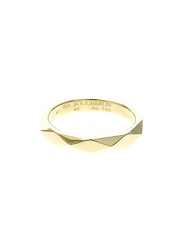 Boucheron Boucheron Facet Ring Yellow Gold (18K) Fashion No Stone Band Ring Gold (view 1)