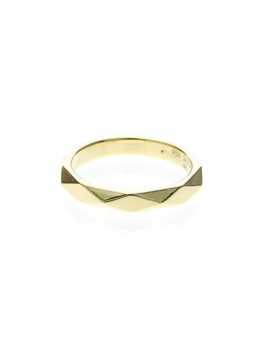 Boucheron Boucheron Facet Ring Yellow Gold (18K) Fashion No Stone Band Ring Gold (view 2)