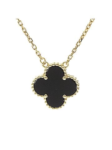Van Cleef & Arpels Van Cleef &amp; Arpels Vintage Alhambra Necklace Yellow Gold (18K) Onyx Women,Men Fashion Necklace (Gold) (view 1)