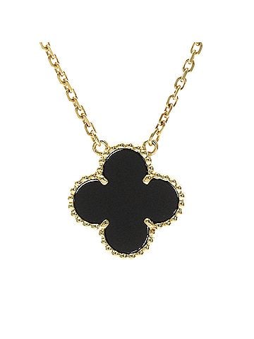 Van Cleef & Arpels Van Cleef &amp; Arpels Vintage Alhambra Necklace Yellow Gold (18K) Onyx Women,Men Fashion Necklace (Gold) (view 2)