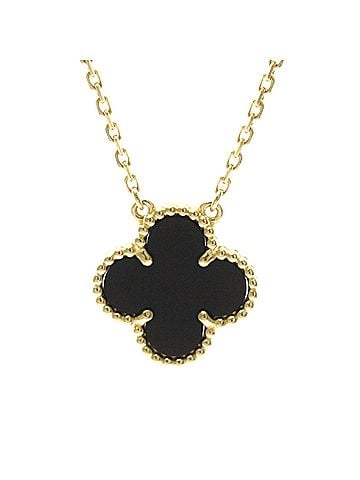 Van Cleef & Arpels Van Cleef &amp; Arpels Vintage Alhambra Necklace Yellow Gold (18K) Onyx Men,Women Fashion Necklace (Gold) (view 2)