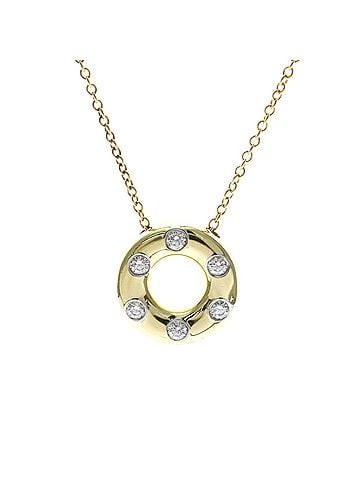Tiffany & Co. Tiffany Dots Circle Diamond Necklace Yellow Gold (18K),Platinum Diamond Men,Women Fashion Necklace (Gold) (view 1)