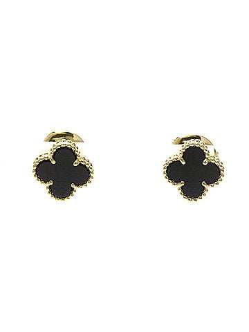 Van Cleef & Arpels Van Cleef &amp; Arpels Sweet Alhambra Earrings Onyx Yellow Gold (18K) Stud Earrings Gold (view 1)