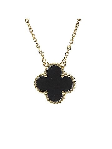 Van Cleef & Arpels Van Cleef &amp; Arpels Vintage Alhambra Necklace Yellow Gold (18K) Onyx Men,Women Fashion Necklace (Gold) (view 1)