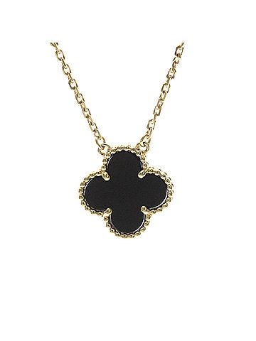 Van Cleef & Arpels Van Cleef &amp; Arpels Vintage Alhambra Necklace Yellow Gold (18K) Onyx Men,Women Fashion Necklace (Gold) (view 2)