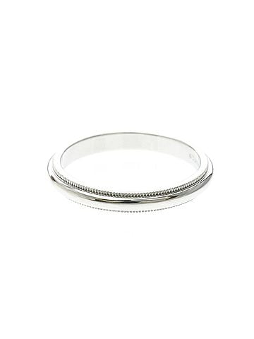 Tiffany & Co. Tiffany Milgrain Band Ring Platinum Fashion No Stone Band Ring Silver (view 2)