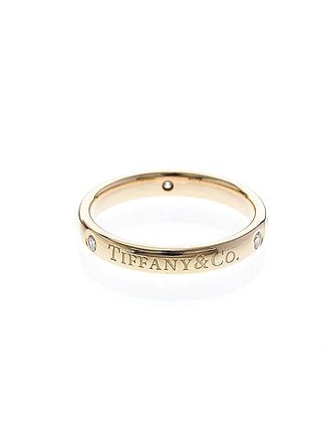 Tiffany & Co. Tiffany Flat Band Ring With 3 Diamonds Pink Gold (18K) Fashion Diamond Band Ring Pink Gold (view 1)