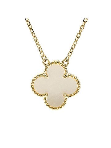 Van Cleef & Arpels Van Cleef &amp; Arpels Vintage Alhambra Necklace Yellow Gold (18K) Mother Of Pearl Women,Men Fashion Necklace (Gold) (view 2)