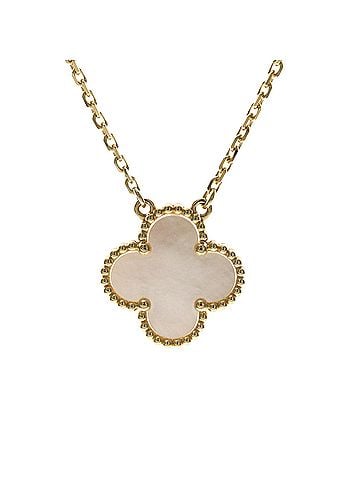Van Cleef & Arpels Van Cleef &amp; Arpels Vintage Alhambra Necklace Yellow Gold (18K) Mother Of Pearl Men,Women Fashion Necklace (Gold) (view 2)