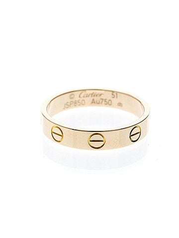 Cartier Cartier Mini Love Ring Pink Gold (18K) Fashion No Stone Band Ring Pink Gold (view 1)