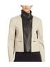 Theory 95% Cotton 5% Polyurethane 100% Lambskin 100% Polyester Black Tan Leather Jacket Size S - photo 4