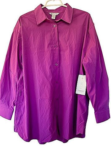 Athleta Performance Oversized Poplin Button-Down Shirt Long Sleeve Button-Down Shirt (view 2)