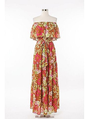 Flying Tomato Falling For You Floral Maxi Dress in Red (view 1)