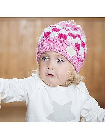 Blade & Rose Baby Checkered Pompom Bobble Hat (view 2)