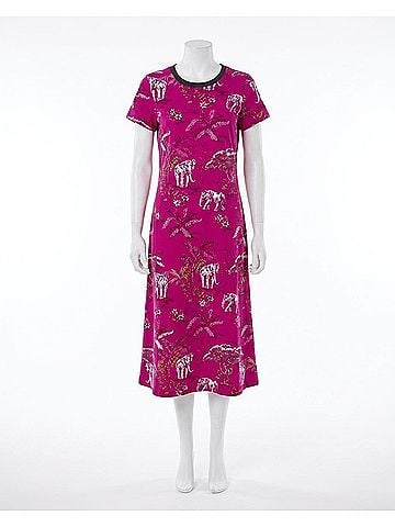 Jude Connally Alexandra T-Shirt Midi Dress in Elephant Safari Orchid (view 1)