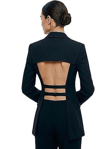 Topshop Boutique Open Back Cutout Strappy Wool Blazer Jacket Blazer (view 1)