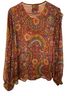 Johnny Was Epsilon Peasant Paisley Pin Tuck Long Sleeve Blouse - photo 1